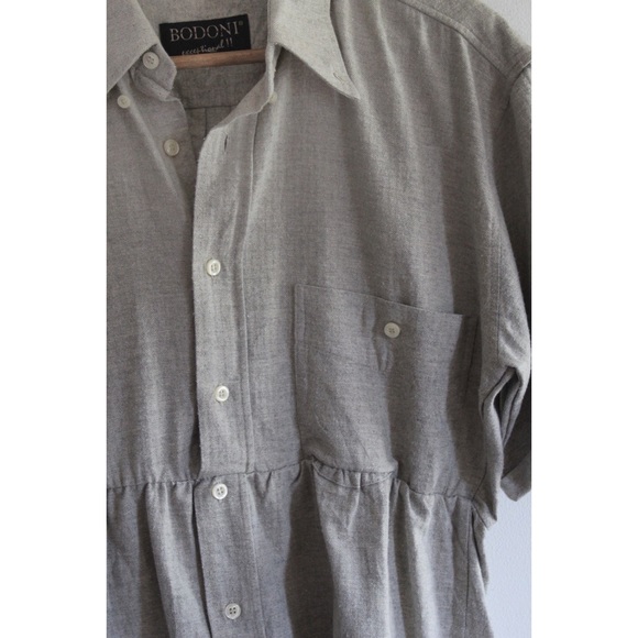 Bodoni Linen Look Buttoned Peplum Short Sleeve Top Medium - Picture 3 of 9